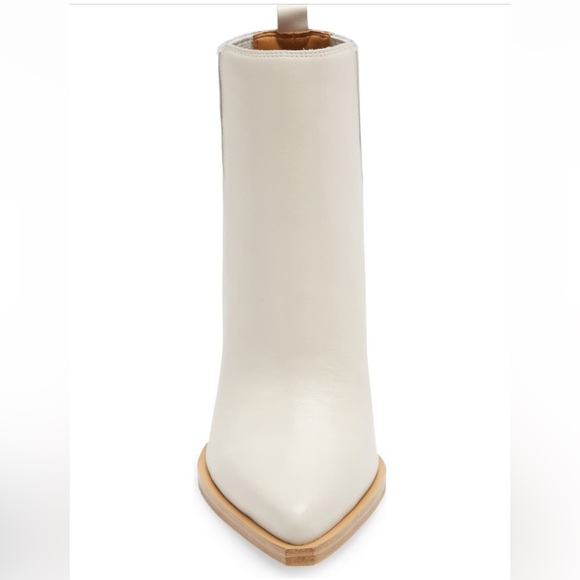 Marc Fisher Oshay White Western Leather Bootie